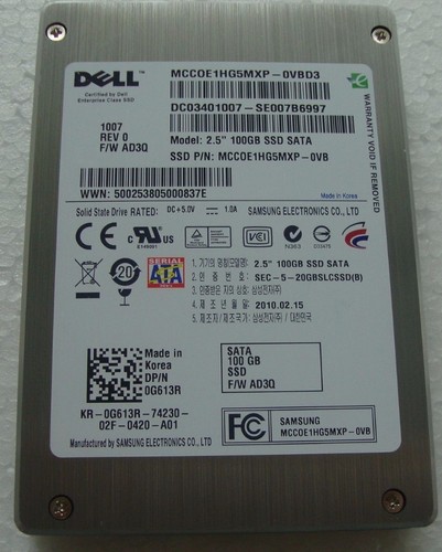 Dell G613R / 0G613R SATA SSD 100GB SATA 2 SFF MCCOE1HG5MXP-0VB