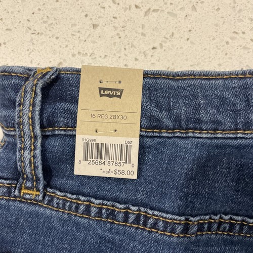 Levi's 511 Slim Fit Jeans Men’s Youth Size 28X28 (16 Reg) Dark Medium Wash NWOT - Picture 4 of 5