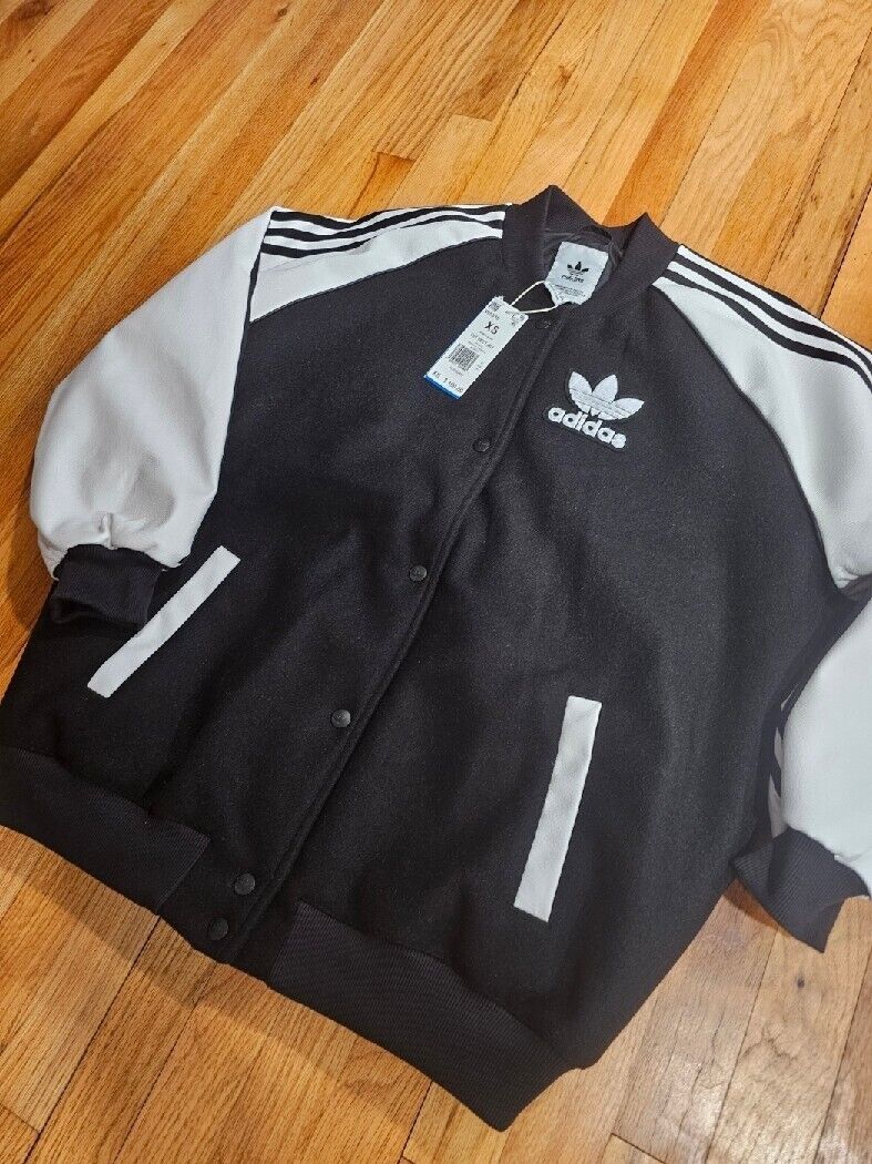 Adidas SST Oversized Varsity SZ XS Jacket Black White BNWT Adidas SST Oversized Varsity SZ XS Jacket Black White BNWT