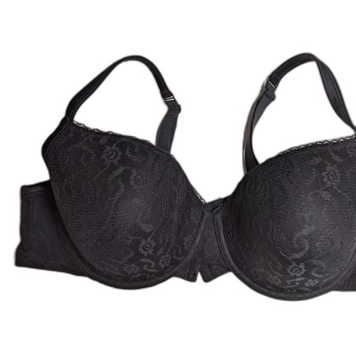 Cacique Bra 46 D Convertible J-hooks Cross Back Lined Wire Black 46D Lane Bryant - Picture 4 of 9