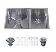 Miseno 32" Undermount Double Basin Stainless Steel Kitchen Sink with 60/40 Split