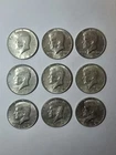 Lot of 9 Kennedy Half Dollars (1968) 40% Silver