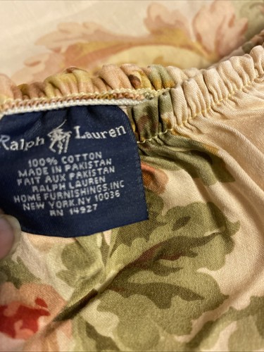 Vintage Ralph Lauren Garden Floral Queen Spannbettlaken Italy Baumwolle - Bild 3 von 9