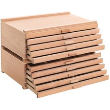 10-Drawer Hardwood Art Supply Box