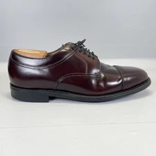 Johnston & Murphy Dress Shoes Mens Size 10 M Burgundy Leather Cap Toe Derby