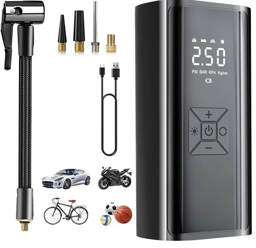 LCD Elektrische Akku Luftpumpe Auto Fahrrad Reifen Druckluft Kompressor 150PSI - Bild 15 von 19