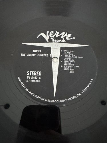 THE JIMMY GIUFFRE 2 THESIS LP VERVE V-8402 JAZZ VG+ - Picture 6 of 7