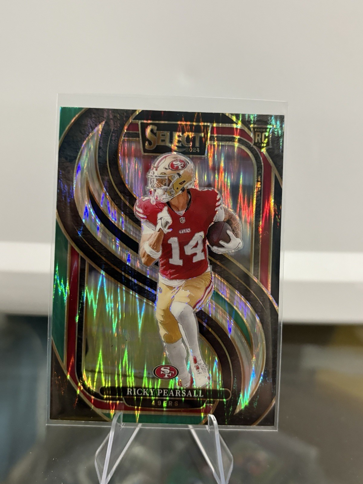 2024 Panini Select - Premier Level Ricky Pearsall Black & Green Shock Prizm (RC)