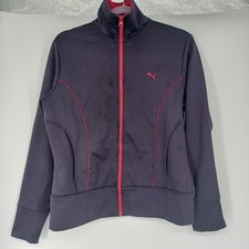 Puma Womens Full Zip Athletic Jacket Purple Red Sz L 2012