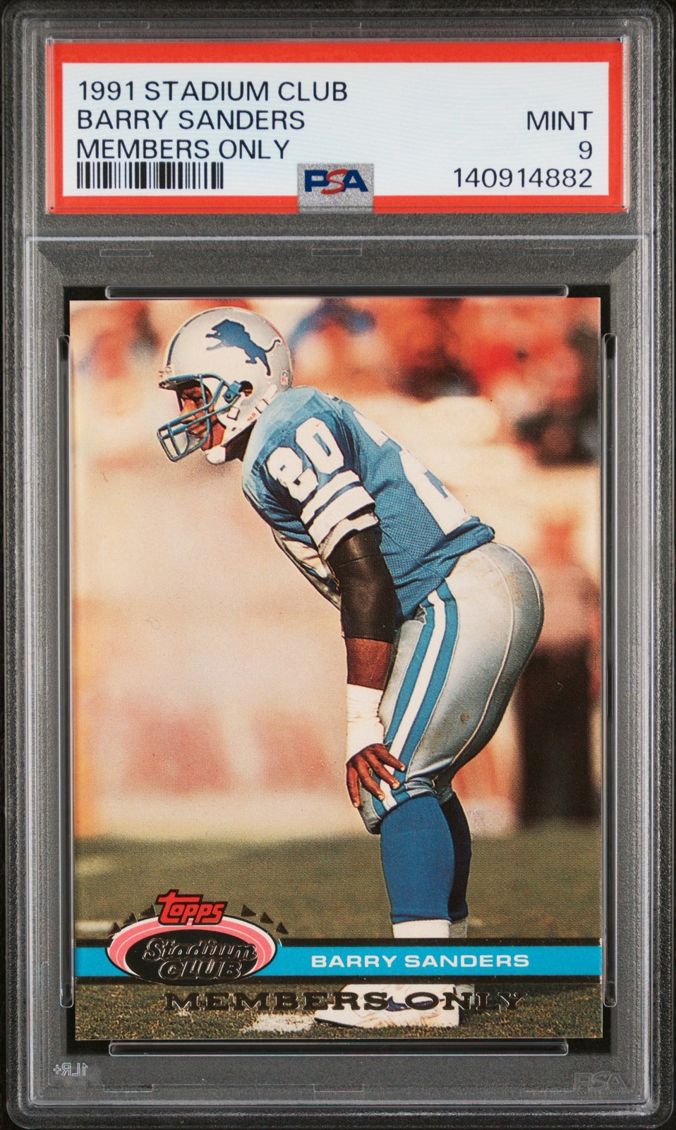 1991 TOPPS STADIUM CLUB MEMBERS ONLY BARRY SANDERS PSA 9