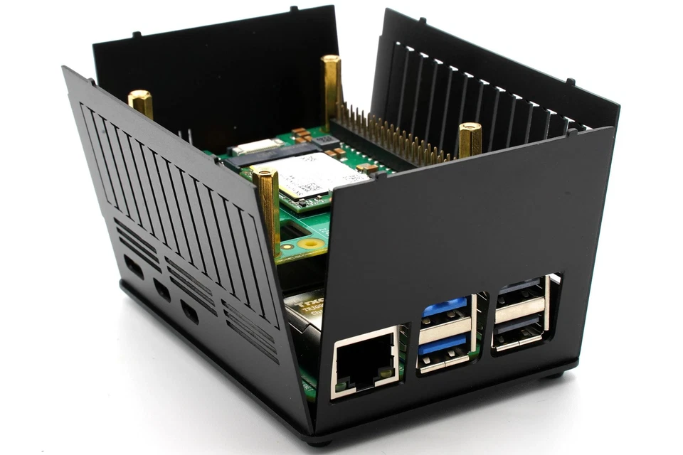 KKSB HAT Case Raspberry Pi 5, Aluminiumgehäuse, GPIO-Zugang, Wandmontage, - Bild 2 von 4