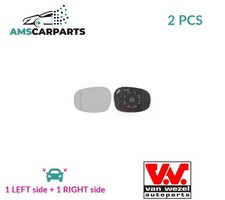 REAR VIEW MIRROR GLASS PAIR LHD ONLY 0667835 VAN WEZEL 2PCS NEW OE REPLACEMENT