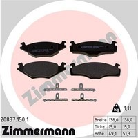 Zimmermann Bremsbelagsatz, Scheibenbremse 20887.150.1 FüR VW Seat