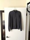 Piatelli Barneys New York maglione uomo grigio 1/4 zip manica lunga lana medio