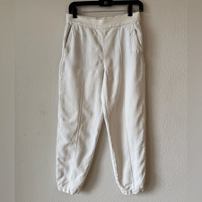 Vince Women  s White Pull-On Jogger Ankle Pants Sz 4 Elastic Waist Athleisure
