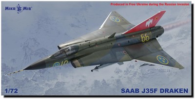 Micromill 1/72 Saab J35F Draken Plastikmodell MKR72-027