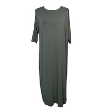 Mimu Maxi Dress Olive Green Modest Lagenlook Forest Witch Made in USA Small Tall