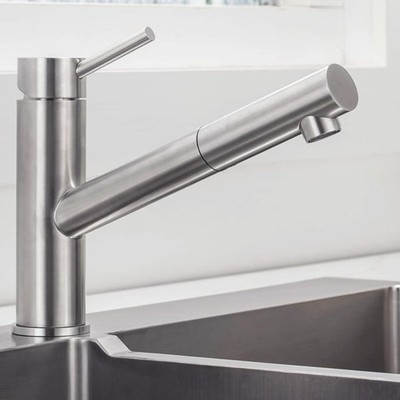 Ausziehbarer Küchenwasserhahn aus Edelstahl, Hochdruck Armatur mit 150° schwe...