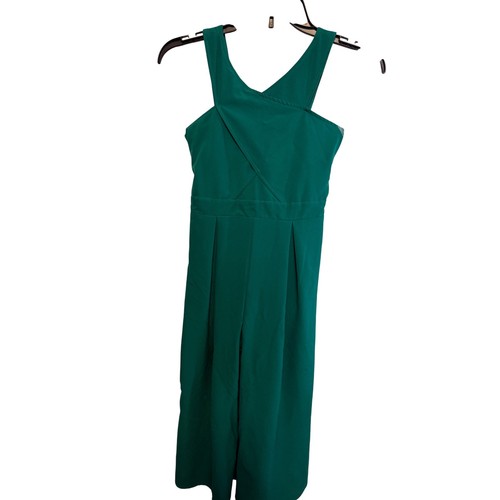 GB Girls Green Sleeveless Jumpsuit Gold Zip Tie Back Detail Size 10