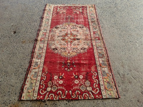 Vintage Hand Knotted Oushak runner ,Turkish Runner rug wool runner tribal runner - Picture 2 of 20