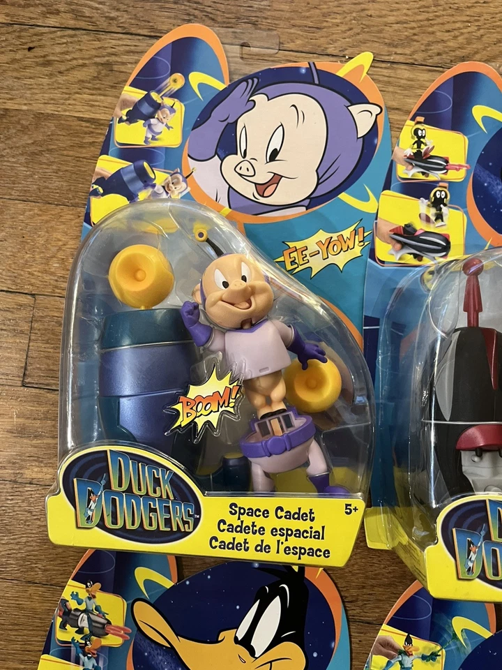 Vintage 2003 Mattel Duck Dodgers Full Set Marvin Martian Daffy Porky RARE NEW - Image 4 of 4