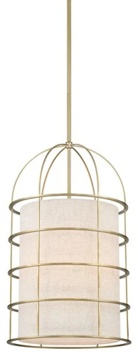 Minka Lavery 2154 Gateway Park 4 Light 14"W Cage Pendant - Brass - Picture 1 of 3