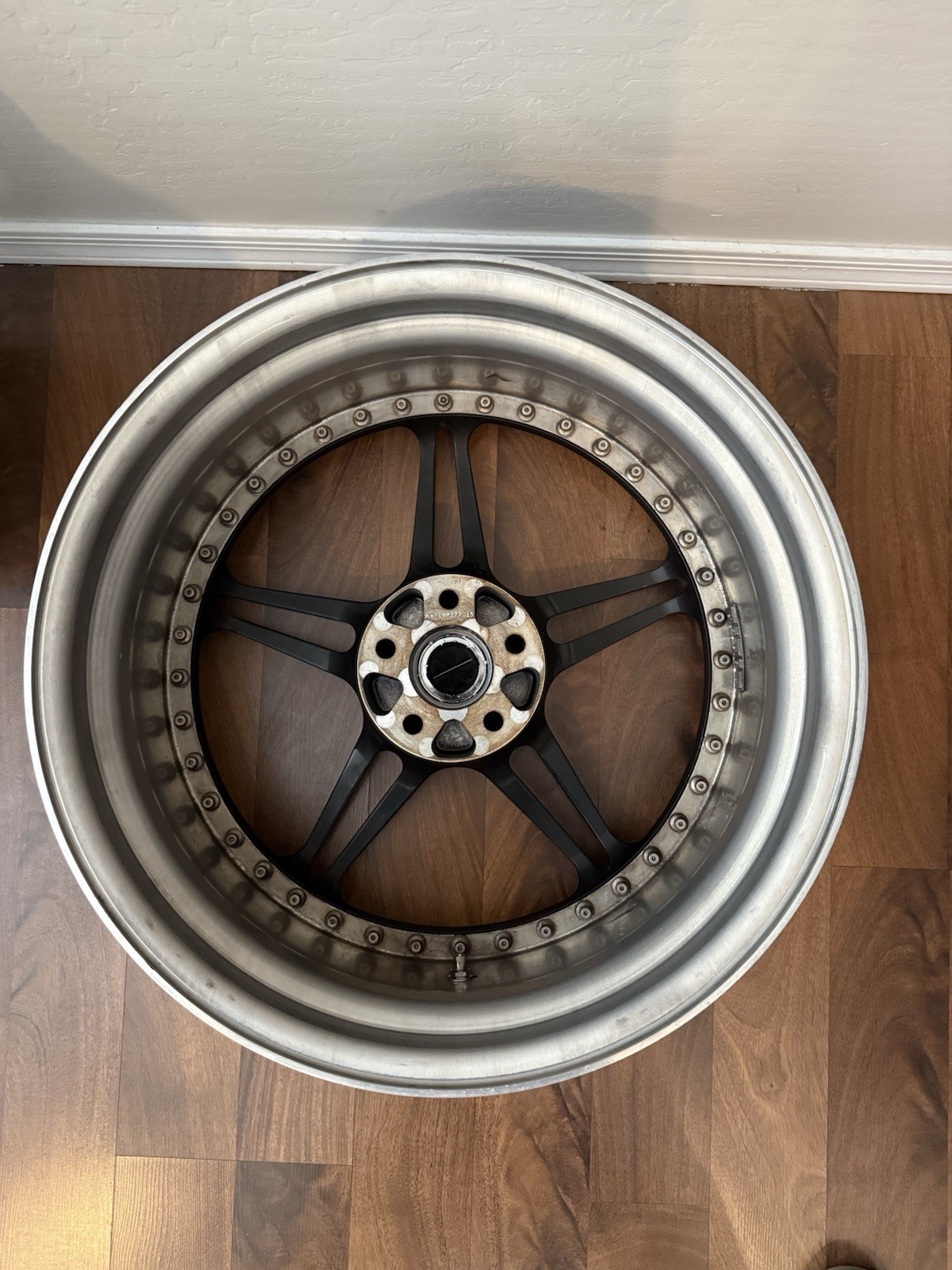 Set of 4 HRE 847R Ferrari F430/360 Wheels Gloss Black/Polished Aluminum