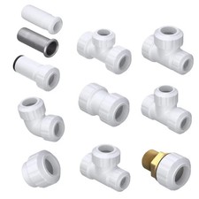 PACK-KeyPlumb Push Fittings 15mm 22mm Poly Pipe Plumbing Adaptors  WRAS Approved