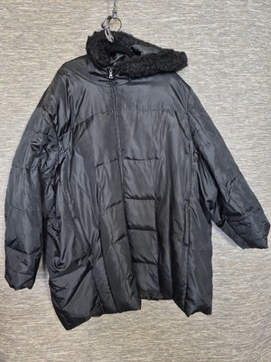 Outdoor Elements Jacket Womens 5X Black Down Puffer Hooded Faux Fur Winter