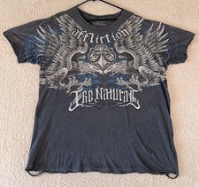 Camiseta Affliction Vintage Randy Couture Distressed, Talla 2XL, 100% Algodón, EE. UU.