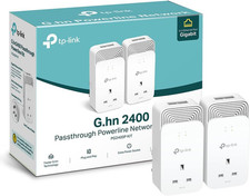 Tp-Link PG2400PKIT Wired Passthrough G.Hn 2400 Powerline Adapter, Faster G.Hn Te