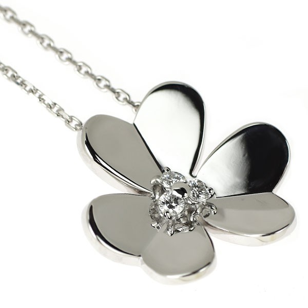 Van Cleef & Arpels K18WG Diamond Pendant Necklace Frivole Large