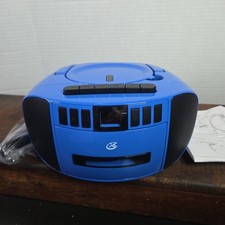 GPX BCA209BU Portable Am/FM Boombox with CD and Cassette Player, Blue