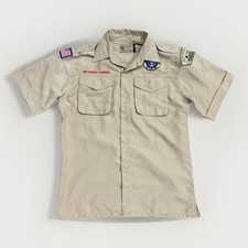 Boy Scouts BSA Sz Youth Large Lightweight Polyester SS Shirt w. Cargo Pockets