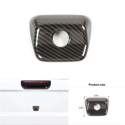   Carbon Fiber Car Tailgate Rear View Camera Cover Trim For Jeep Gladiator 18+
