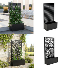 Zinc Raised Garden Bed Planter Box with Trellis Flower Climbing Hanging Trellis