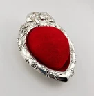 Vintage Sterling Silver X2 Pin Cushion Reed & Barton EXCELLENT!!!  Heart Shaped