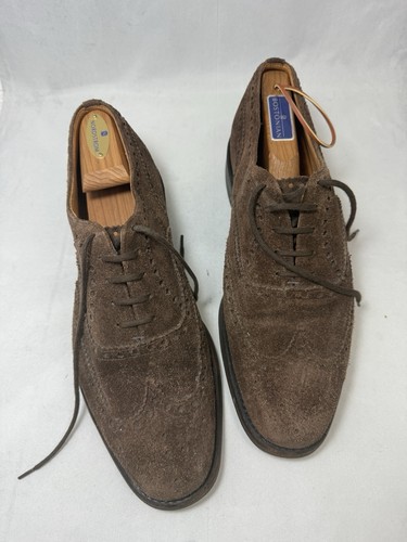 Church’s Custom Brown Suede Wingtip Oxford Shoes Men’s Sz US 9.5 - Picture 2 of 9