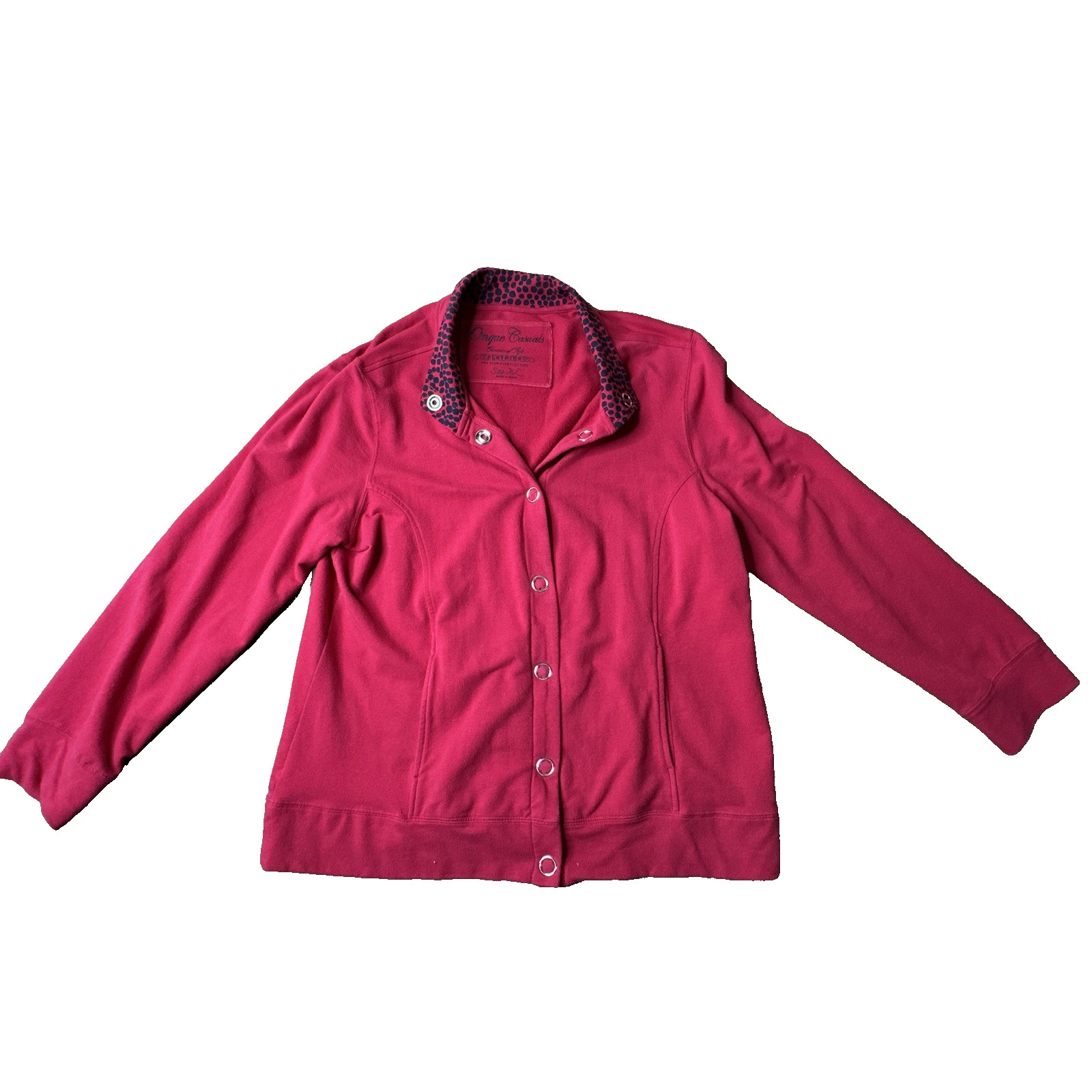 Onque Casuals Classic Versitile Red Jacket. Women's Size XL