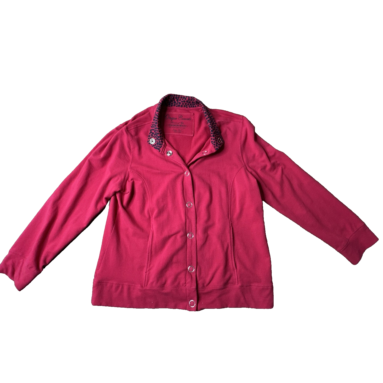 Onque Casuals Classic Versitile Red Jacket. Women's Size XL