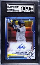 Kevin Alcantara 2021 Bowman Chrome Blue Refractor Auto /150 #BCP-KA SGC 9.5/10