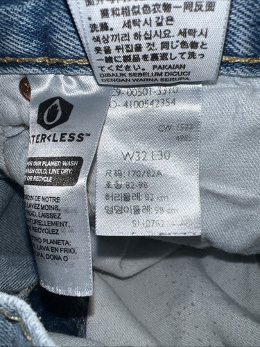 Levi's 501 Men's Blue Straight Leg Button Fly Stretch Jeans Size 32x30 - Picture 7 of 9