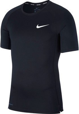 Nike Pro Herren Tight-Fit Dri-Fit Kurzarm Trainingsshirt Schwarz - XL (Neu)
