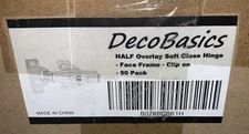 Decobasics Half Overlay Soft Close Hinge Cabinet Hinges 50 Pack