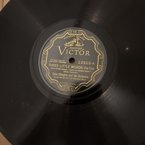 Victor 78 RPM Duke Ellington Three Little Words Fox Trot/Ring Dem Bells #22528