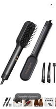 PLAVOGUE Ionic Hair Straightening Brush Hot Air Dual Volt Anti-Frizz Wet/Dry 