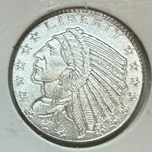1/10th oz Silver Round Golden State Mint Incuse Indian Design .999 Fine - #02