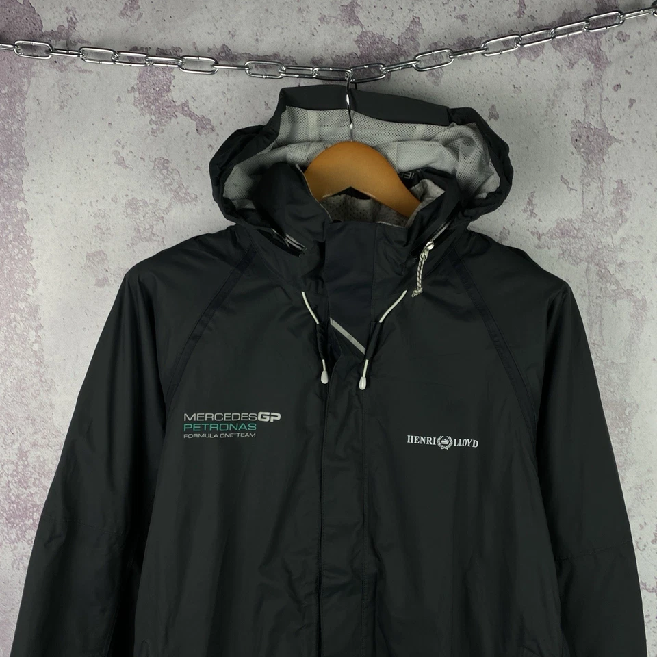 Винтажная мужская куртка Henri Lloyd Mercedes Benz черная с длинным рукавом нейлон размер L - Изображение 3 из 4