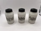 Vintage Hazel Atlas Beehive Milk Glass Ginger  Celery Salt Paprika Shaker Jars