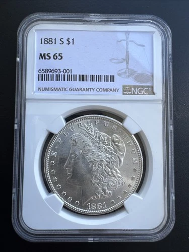 1881-S San Francisco Morgan Silver, NGC MS65, Absolutely Stunning Coin